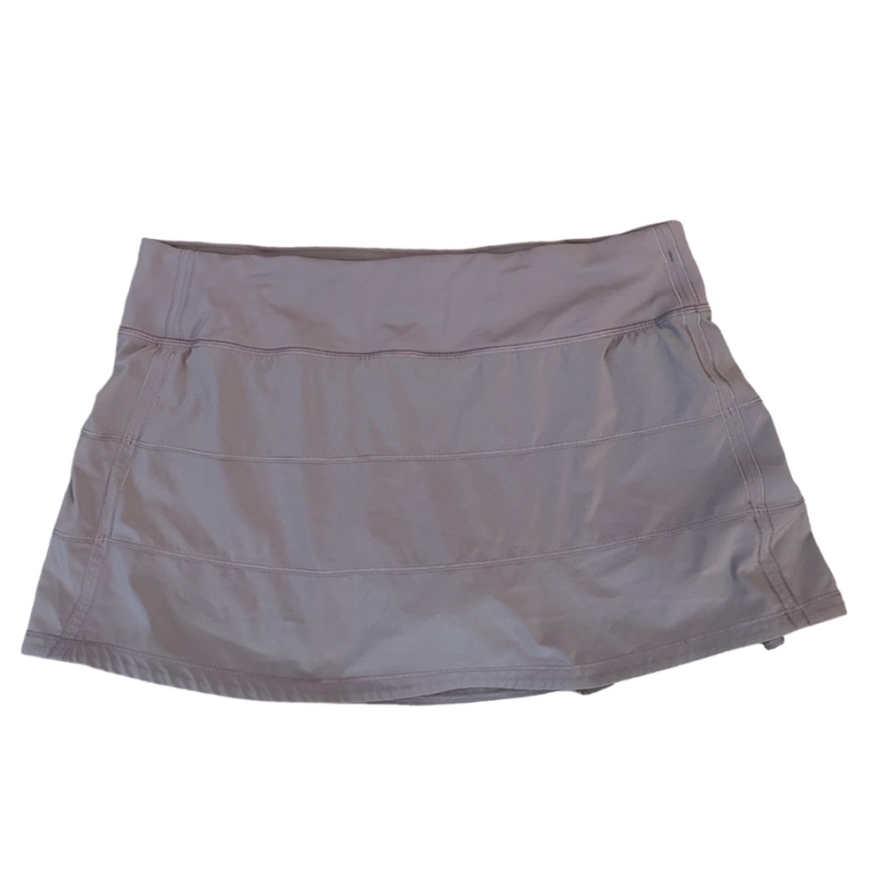 Lululemon Pace Rival Tennis Skort Lavender Back Zip Pocket Drawstring Waist Sz 8